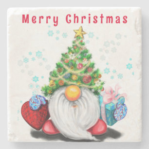 Niedlicher Gnome Weihnachtsstein Untersetzer