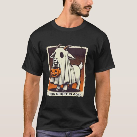 Niedlicher Goat Ghost Pun Meme Trick oder Treatmen T-Shirt (Vorderseite)