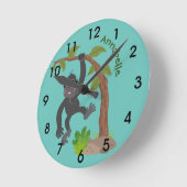Niedlicher Gobil-Cartoon Runde Wanduhr (Winkel)