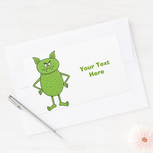 Niedlicher Goblin-Cartoon Rechteckiger Aufkleber (Umschlag)