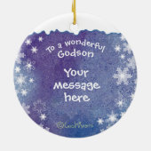 Niedlicher Godson, Snowman & Dei, Weihnachten Keramik Ornament (Hinten)