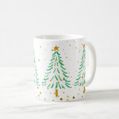 Niedlicher Gold Glitzer Confetti Weihnachtsbaumen  Kaffeetasse (VorderseiteRechts)