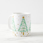 Niedlicher Gold Glitzer Confetti Weihnachtsbaumen  Kaffeetasse (Vorderseite Links)