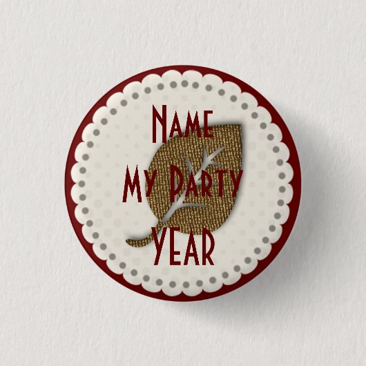 Niedlicher Gold Leaf Gardener Florist Button (Vorderseite)