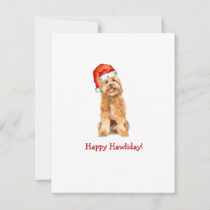 Niedlicher Golden Doodle Hund Flat Holiday Card Dankeskarte