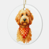Niedlicher Golden Doodle Hund Keramik Ornament (Links)