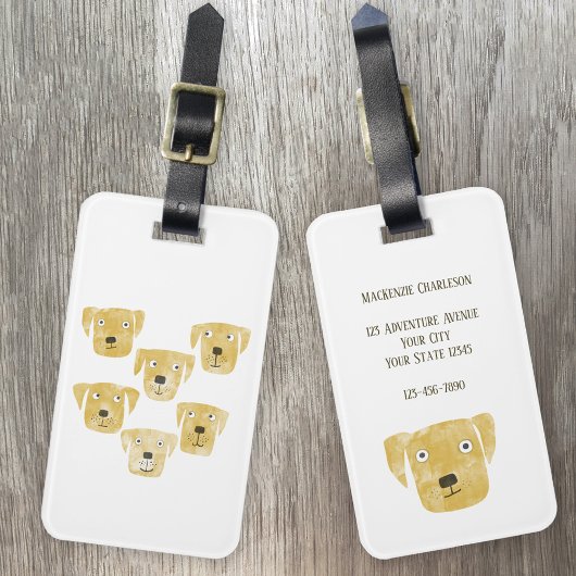 Niedlicher Golden Labrador Retriever Hund Art Cust Gepäckanhänger