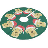 Niedlicher Golden Labrador Retriever Hund in Weihn Polyester Weihnachtsbaumdecke (Schrägansicht)