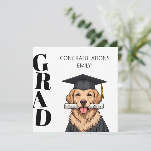 Niedlicher Golden Retriever Dog nach Maß Karte (Stehend Vorderseite)