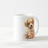 Niedlicher Golden Retriever Geschenk Wasserfarben Kaffeetasse (VorderseiteRechts)