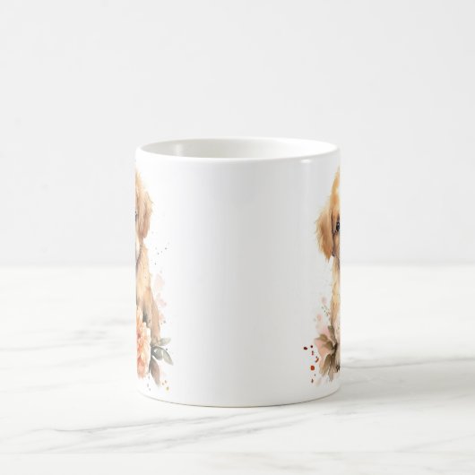 Niedlicher Golden Retriever Geschenk Wasserfarben Kaffeetasse (Mittel)