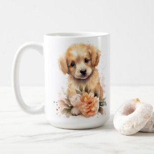 Niedlicher Golden Retriever Geschenk Wasserfarben  Kaffeetasse