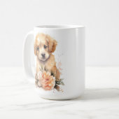 Niedlicher Golden Retriever Geschenk Wasserfarben  Kaffeetasse (Vorderseite Links)