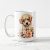 Niedlicher Golden Retriever Geschenk Wasserfarben  Kaffeetasse (Links)