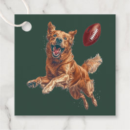 Niedlicher Golden Retriever Hund Fußball spielen Geschenkanhänger