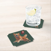 Niedlicher Golden Retriever Hund Fußball spielen Untersetzer (Vor Ort)