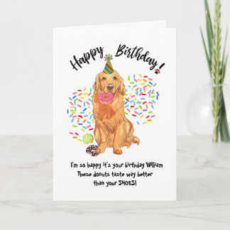 Niedlicher Golden Retriever Hund Geburtstagskarte Einladung