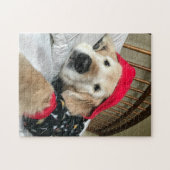 Niedlicher Golden Retriever Hund in Pajamas Puzzle (Horizontal)