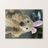 Niedlicher Golden Retriever Hund mit Ostersonnigen Puzzle (Horizontal)