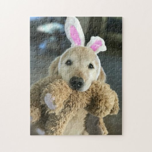 Niedlicher Golden Retriever Hund mit Ostersonnigen Puzzle (Vertikal)