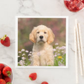 Niedlicher Golden Retriever Hund Welpe Face Animal Serviette (Beispiel)