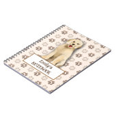 Niedlicher Golden Retriever Hundeschritt individue Notizblock (Linke Seite)