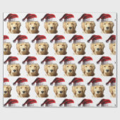 Niedlicher Golden Retriever mit einem Weihnachtshu Geschenkpapier (Flach)