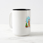 Niedlicher Golden Retriever Weihnachtsbaum Zweifarbige Tasse (Vorderseite Links)