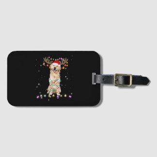 Niedlicher Golden Retriever Weihnachtsbeleuchtung Gepäckanhänger