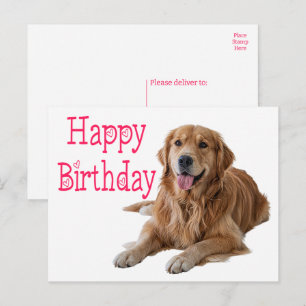 Niedlicher Golden Retriever Welpe Hund Happy Birth Postkarte