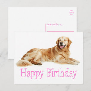 Niedlicher Golden Retriever Welpe Hund Happy Birth Postkarte