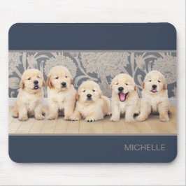 Niedlicher Golden Retriever Welpenhund Personalisi Mousepad
