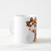 Niedlicher Goldendoodle-Geist Halloween Herbst Kun Kaffeetasse (Vorderseite Links)