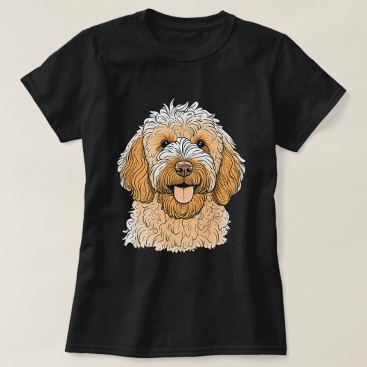 Niedlicher Goldendoodle-Hund auf Golden Doodle Lov T-Shirt (Design vorne)