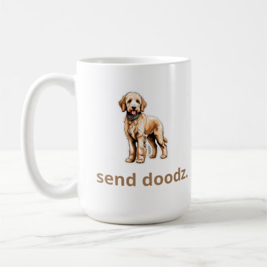 Niedlicher Goldendoodle Hund "Doodz senden" 2 Kaffeetasse (Links)