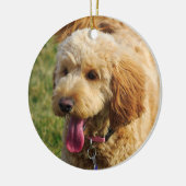 Niedlicher Goldendoodle Hund Keramik Ornament (Links)