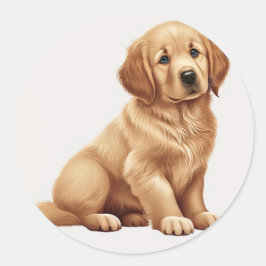 niedlicher Goldene Retriever Runder Aufkleber