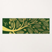 Niedlicher goldener Baum Grüne Foliage Elegant Yogamatte (Vorderseite (Horizontal))