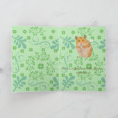 Niedlicher Goldener Hamster mit einer Blume Karte (Innenseite)