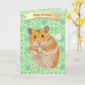 Niedlicher Goldener Hamster mit einer Blume Karte (Gelbe Blume)