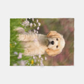 Niedlicher goldener Retriever-Hundewelpe, bequem Fleecedecke (Vorderseite (Horizontal))