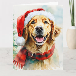 Niedlicher Goldener Retriever in einer Weihnachtsm Karte