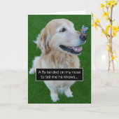 Niedlicher Goldener Retriever mit einer Geburtstag Karte (Gelbe Blume)