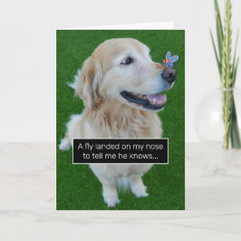 Niedlicher Goldener Retriever mit einer Geburtstag Karte