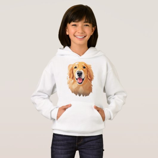Niedlicher Goldenretriever Hund Happy Face Express Hoodie (Vorne ganz)