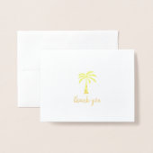 Niedlicher Goldfilm Palm Tree Vielen Dank Folienkarte (Vorderseite mit Umschlag)
