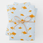 Niedlicher Goldfisch im Wasser schwimmen Geschenkpapier Set (Beispiel)