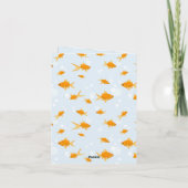 Niedlicher Goldfisch im Wasser schwimmen Karte (Rückseite)