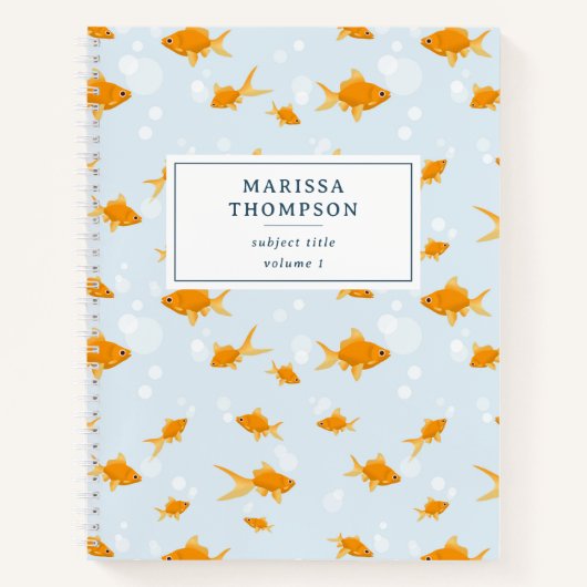 Niedlicher Goldfisch im Wasser schwimmen Notizblock (Vorderseite)