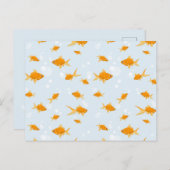 Niedlicher Goldfisch im Wasser schwimmen Postkarte (Vorne/Hinten)